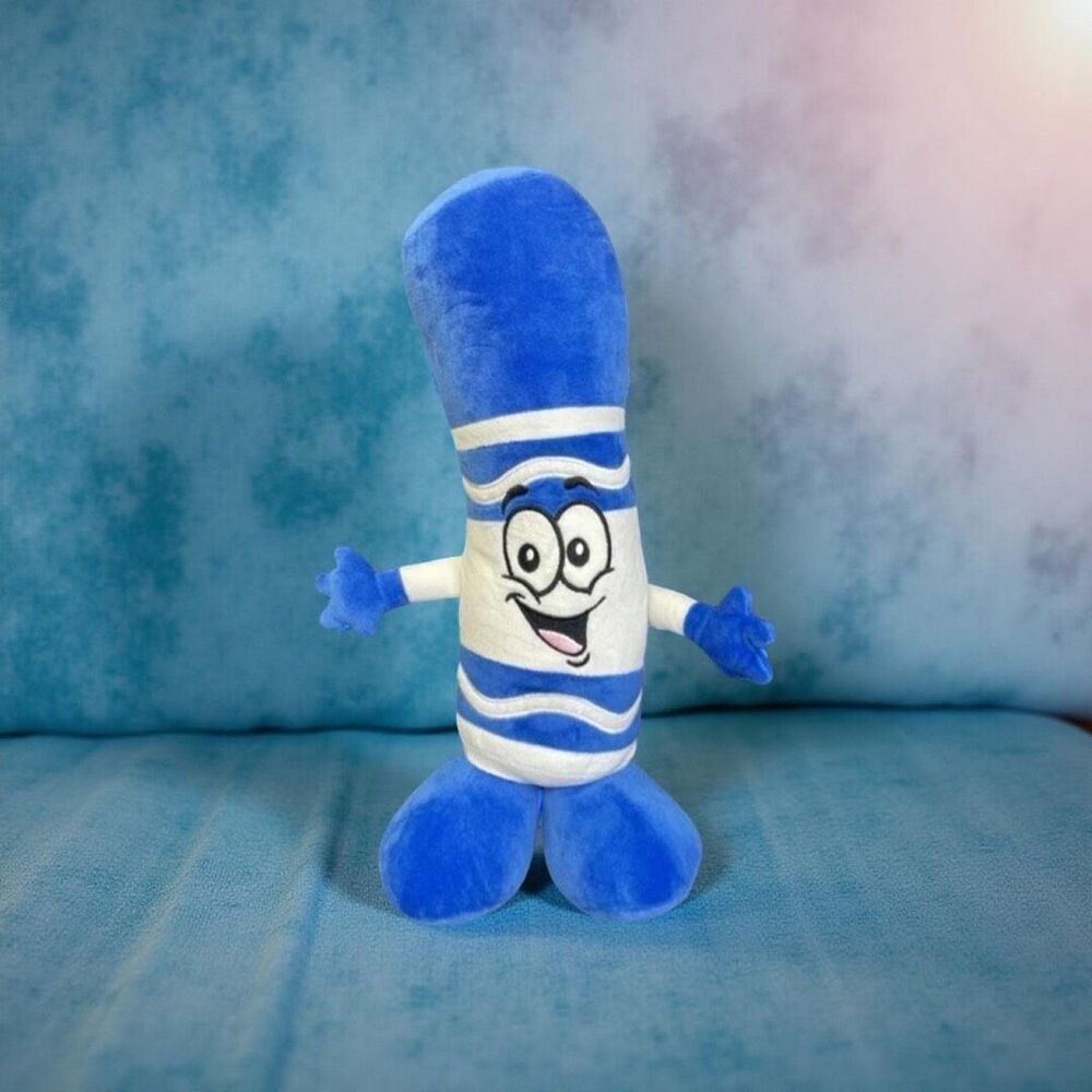 Crayola Experience Itty Bitty Blue Marker Plush Bean Bottom Crayon Toy 15”